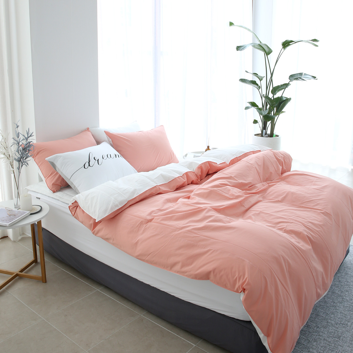 호텔침구 이불세트 코튼핑크 알러지케어 사계절 신혼 침구세트 Q