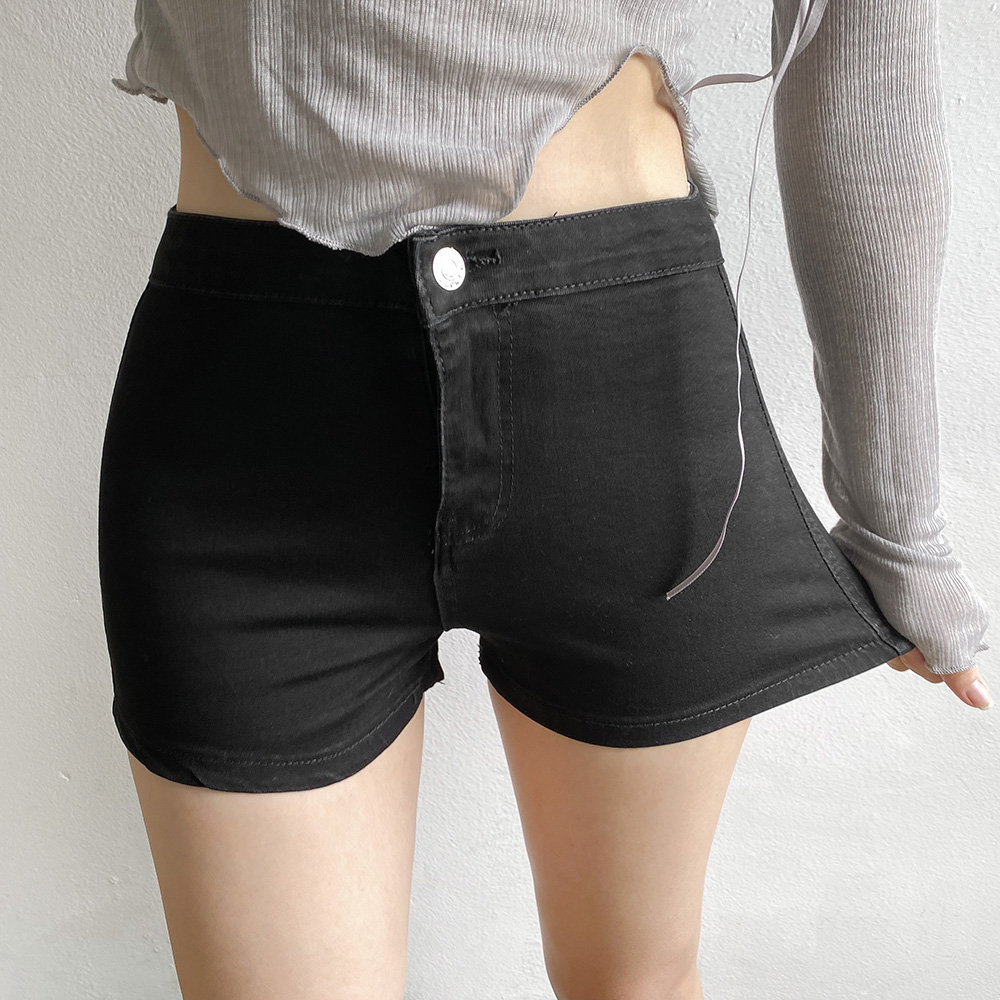 인생핏 짱짱 스판 하이웨스트 반바지 숏팬츠 (연청/진청/블랙) - 상세 이미지 2