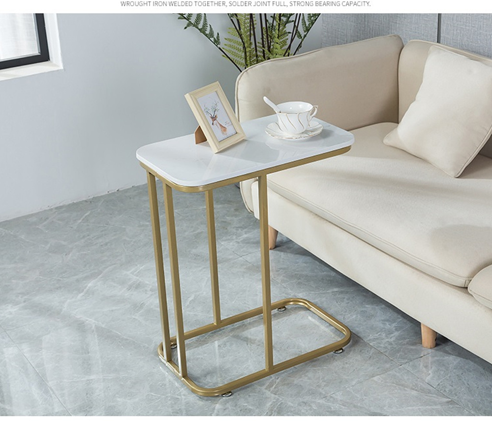 북유럽 노르딕 대리석 사이드 테이블 이동식 소파 침대 거실 보조 철제 협탁