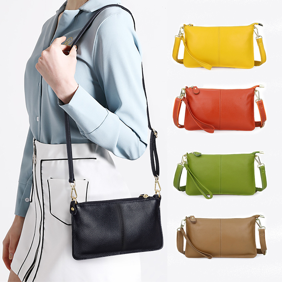 천연 수제 소가죽 레더 사각 미니 크로스백 캐주얼 데일리 핸드폰 가방