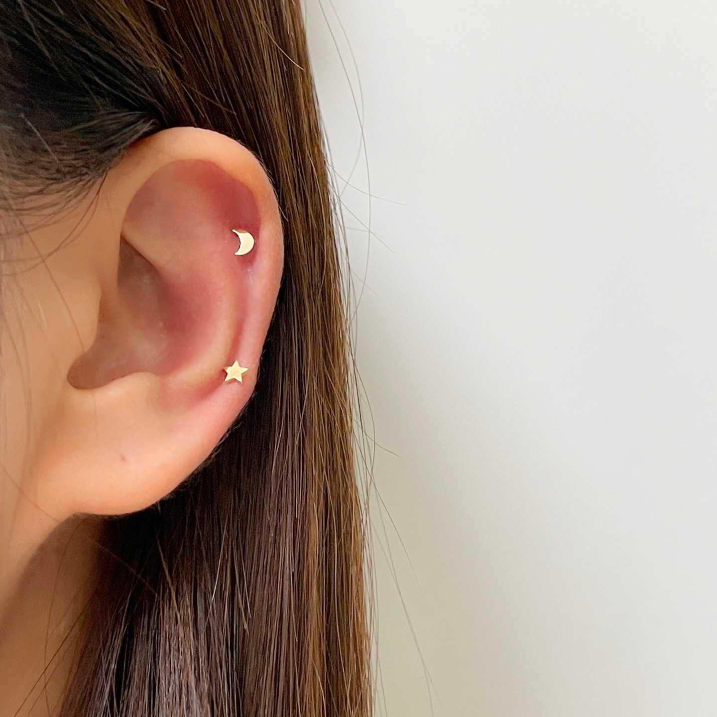 14k 미니 골드 별 피어싱 - 데일리 레이어드 귀걸이겸용 얇은피어싱 아웃컨츠 이너컨츠 이미지 6
