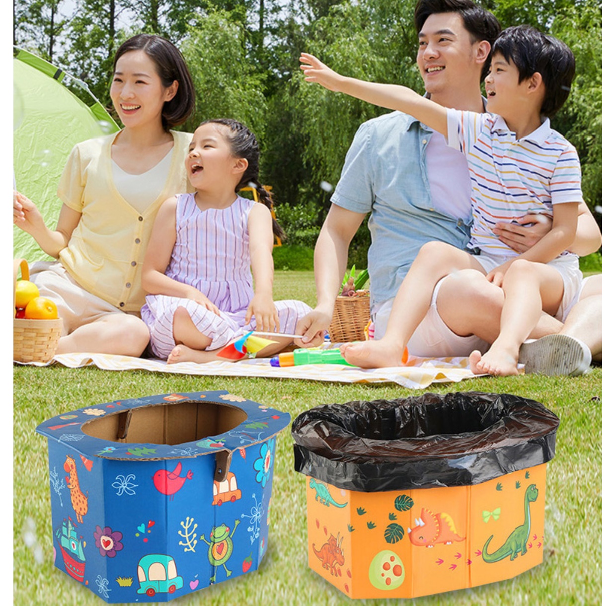 휴대용 대변기 캠핑용 좌변기 캠핑 요강 이동형 변기 야외용 일회용 소변기 이동용 화장실