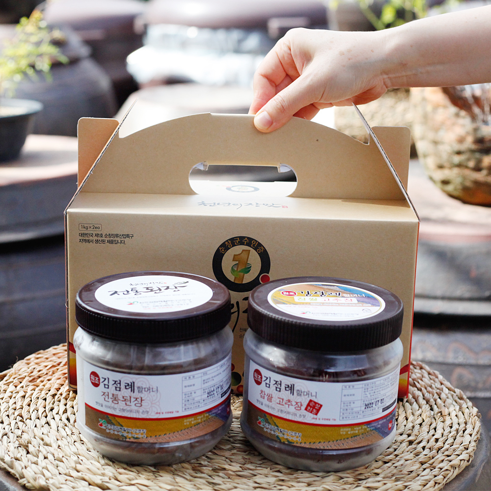 찹쌀고추장+전통된장 선물세트 국산재료 1kg 순창 김점례 - 상품 이미지