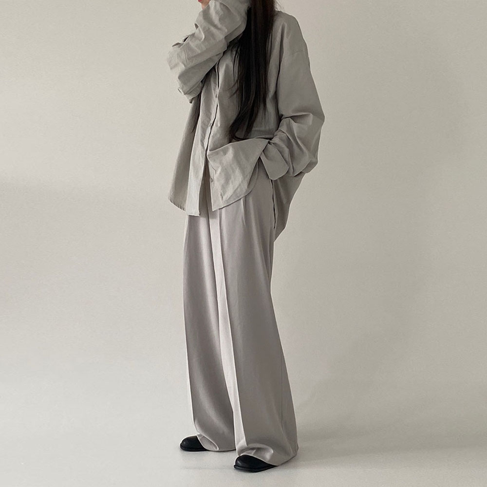 바람막이 셔츠 남방 오버핏 바스락 블라우스 긴팔 가을 흰 셔츠 3color - 상세 이미지 2
