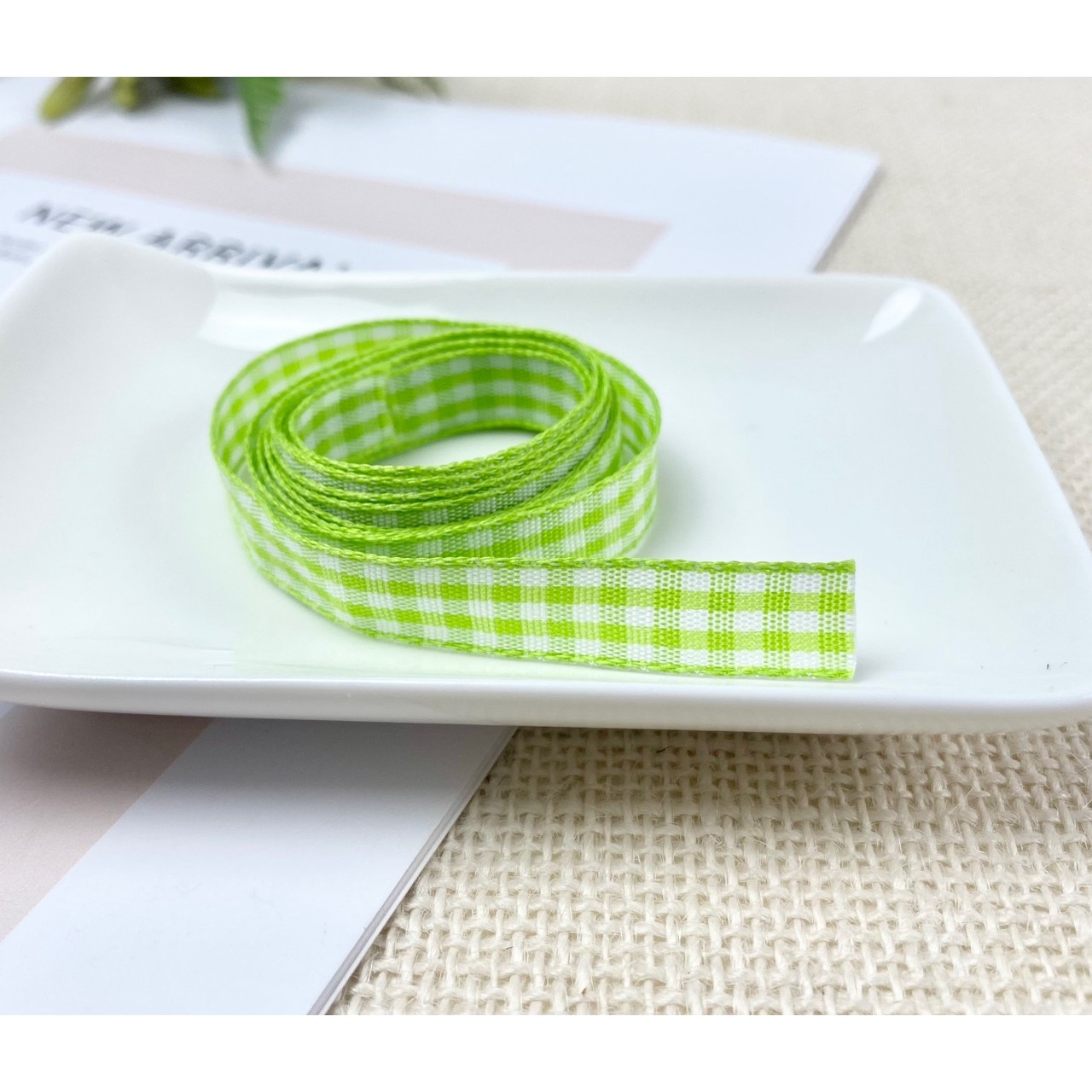 DIY) 1cm 깅엄체크 리본테이프 장식테이프 (5마) 이미지 7