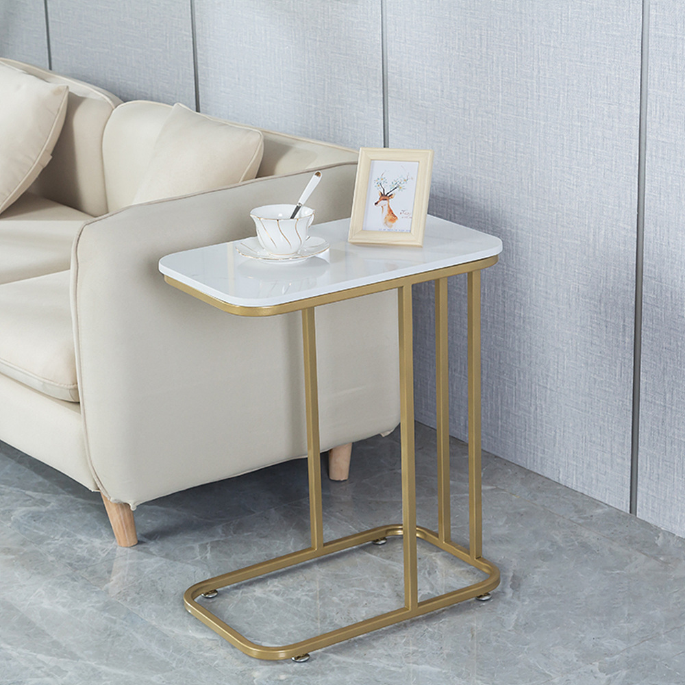 북유럽 노르딕 대리석 사이드 테이블 이동식 소파 침대 거실 보조 철제 협탁