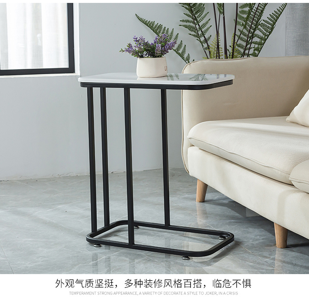 북유럽 노르딕 대리석 사이드 테이블 이동식 소파 침대 거실 보조 철제 협탁