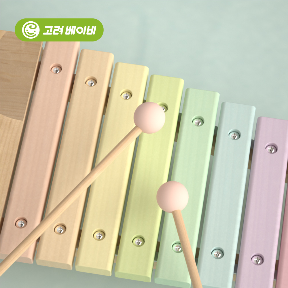 고려베이비 아기 유아 음악 악기놀이 우드 나무 고급 코끼리 원목 실로폰 교구 - 상세 이미지 3