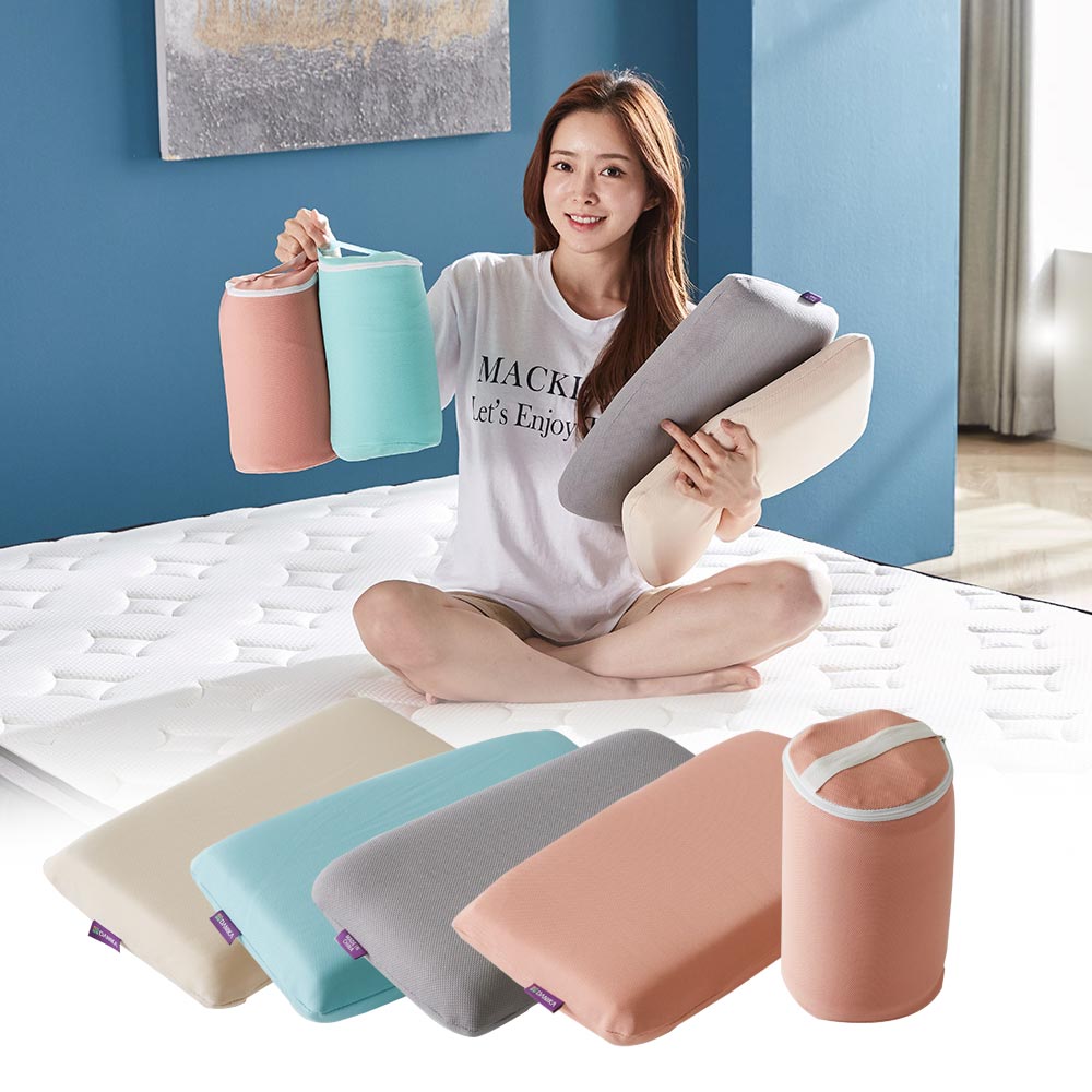 [다니카] 여행용 포터블 메모리폼 차박 휴대용 캠핑베개 낮은베개