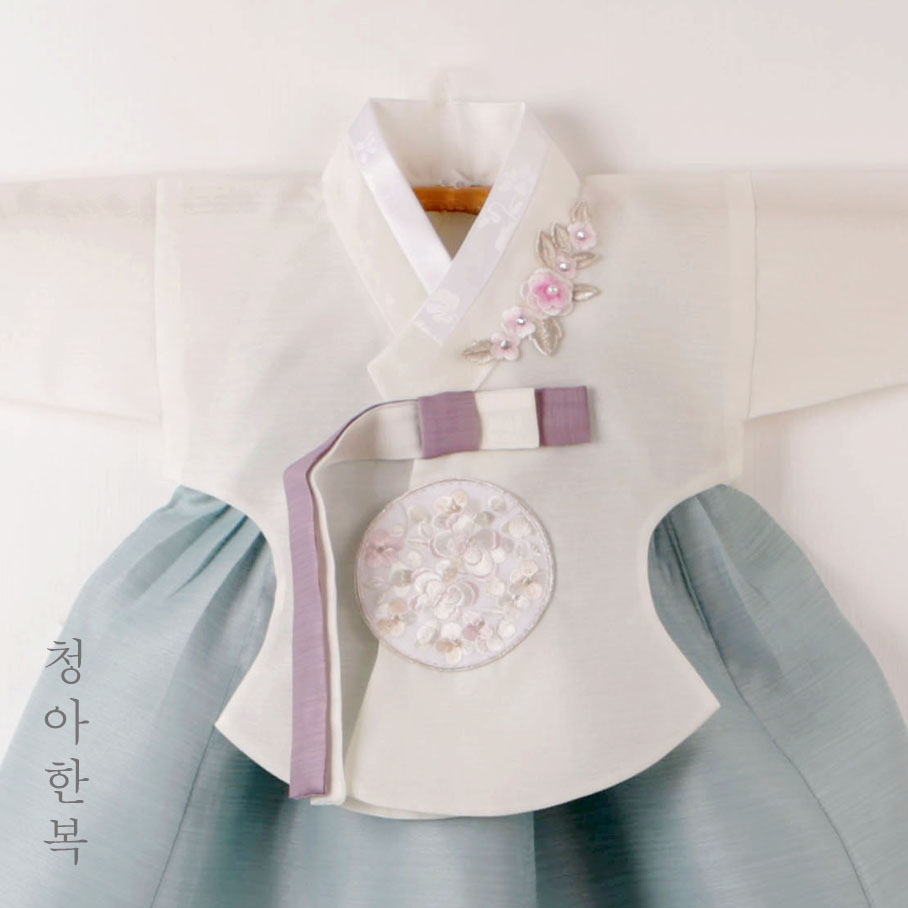 여아 한복 아기 어린이 고급 아동 돌 유아 초등 핑크 민트 추석 주니어 여자아기 아동 상품 이미지