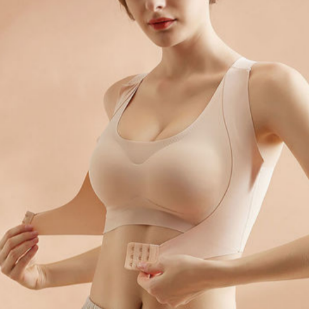 자세교정속옷 앞후크 부유방 프론트훅 앞여밈 벌어진가슴 모아주는 심리스 처진가슴브라 - 메인 이미지