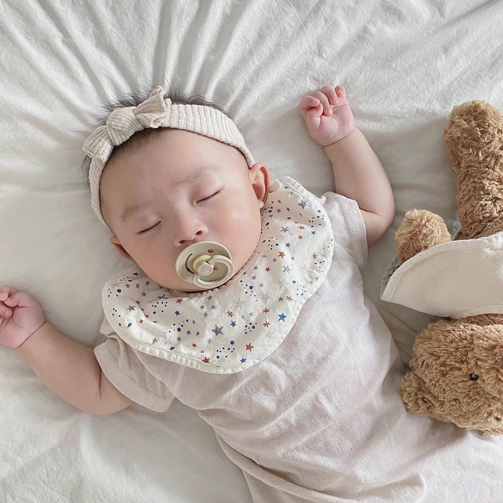 아기 침받이 유아 턱받이 내추럴컬러 오가닉 면 요루거즈 롤링 턱받이