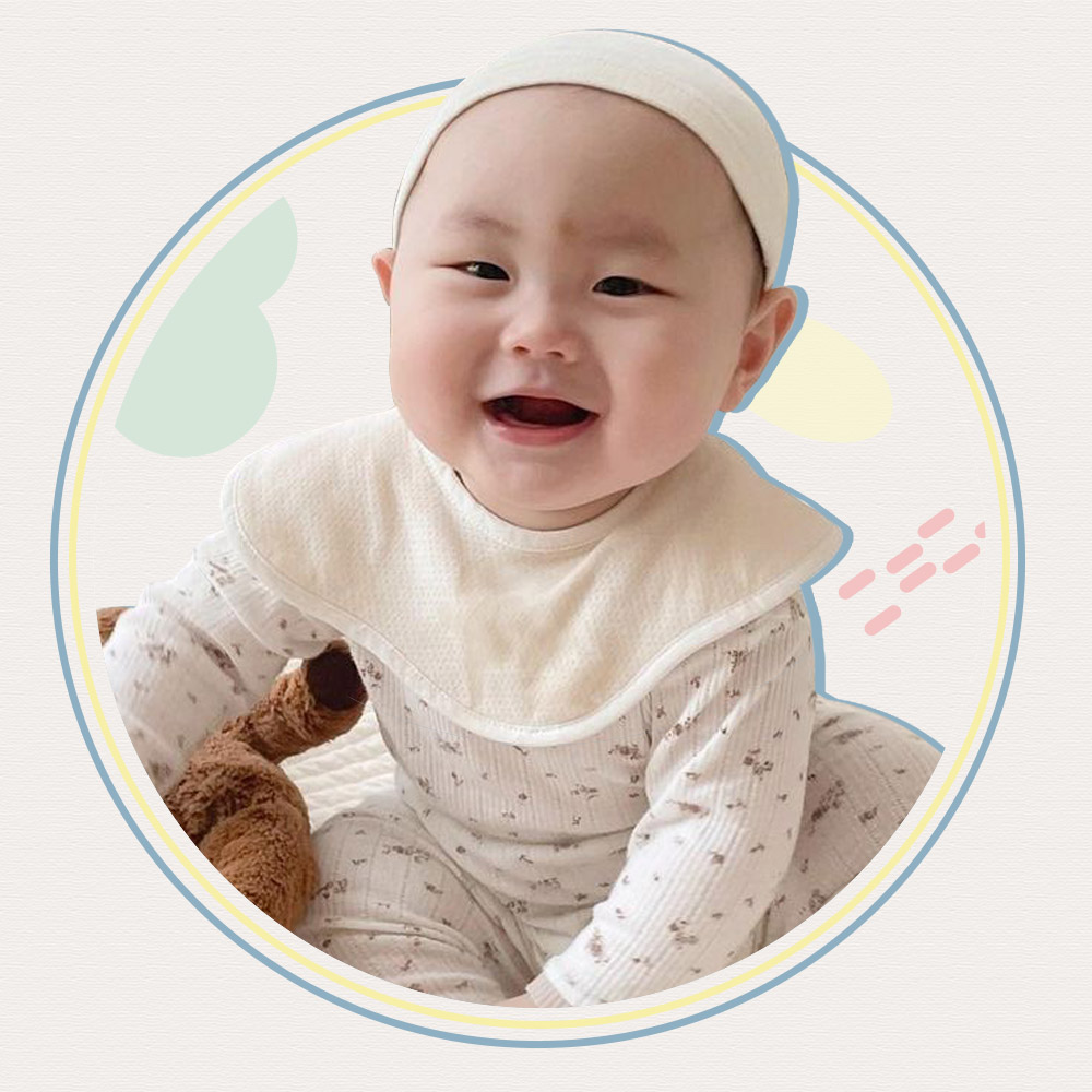 아기 침받이 유아 턱받이 내추럴컬러 오가닉 면 요루거즈 롤링 턱받이