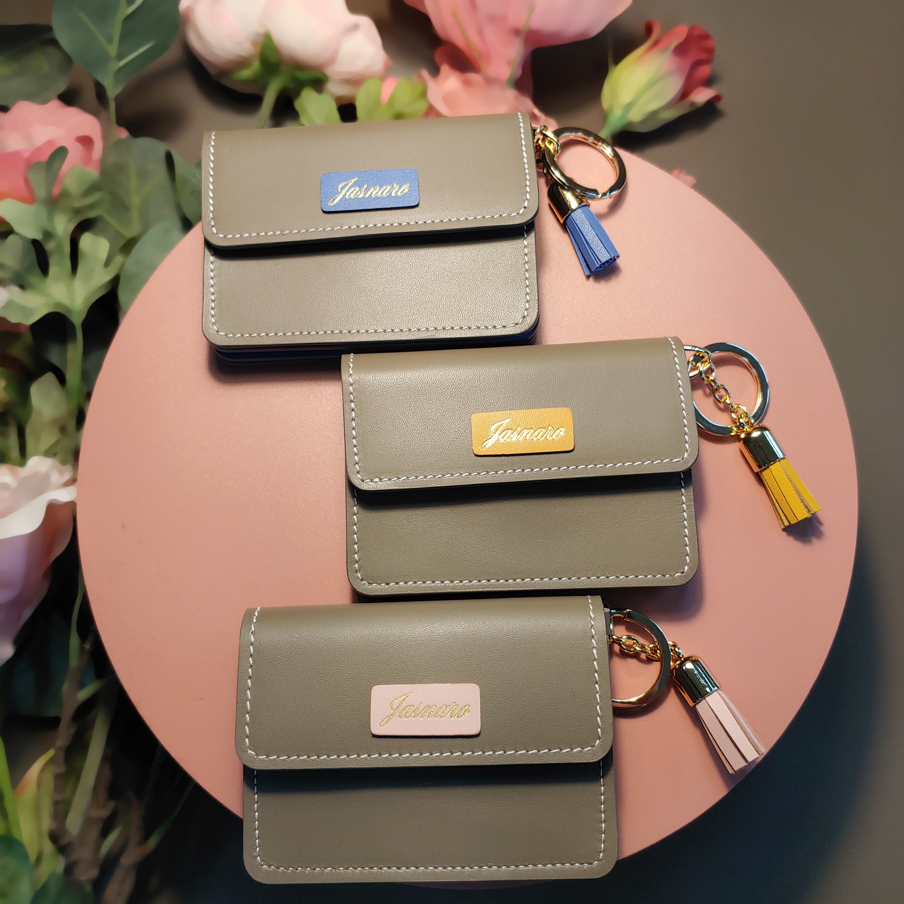 수제지갑 이니셜각인 소가죽 아코디언 카드지갑 선물포장 (VOL5)