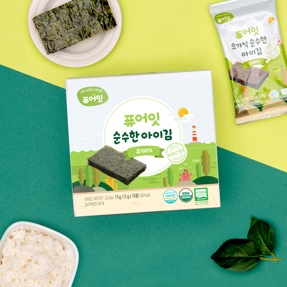 퓨어잇 오가닉 순수한 아이김 김100% 유기농 아기반찬