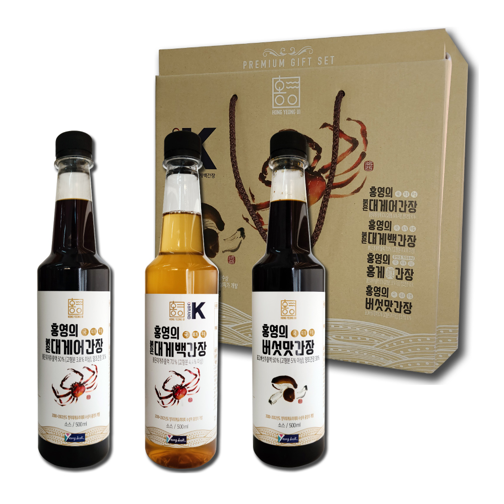 더동쪽바다가는길 홍영의 선물세트 3호(붉은대게 백간장+버섯+어간장 500ml) - 메인 이미지