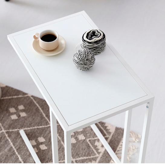 ㄷ자테이블 침대용 테이블 베란다책상 얇은 서브 탁자 소파뒤책장 현관협탁 미용실 티테이블