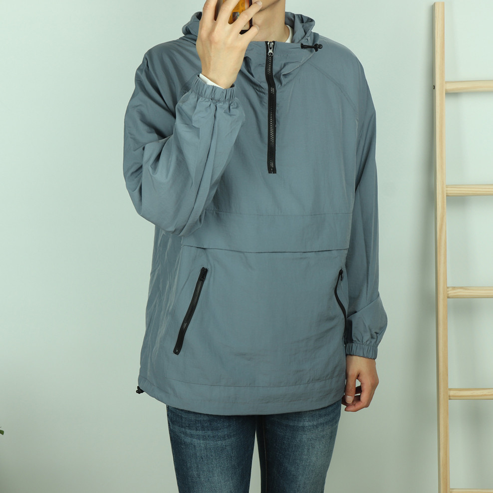캐주얼 오버핏 반집업 방수 바람막이 아노락 나일론 후드집업점퍼 이미지 3