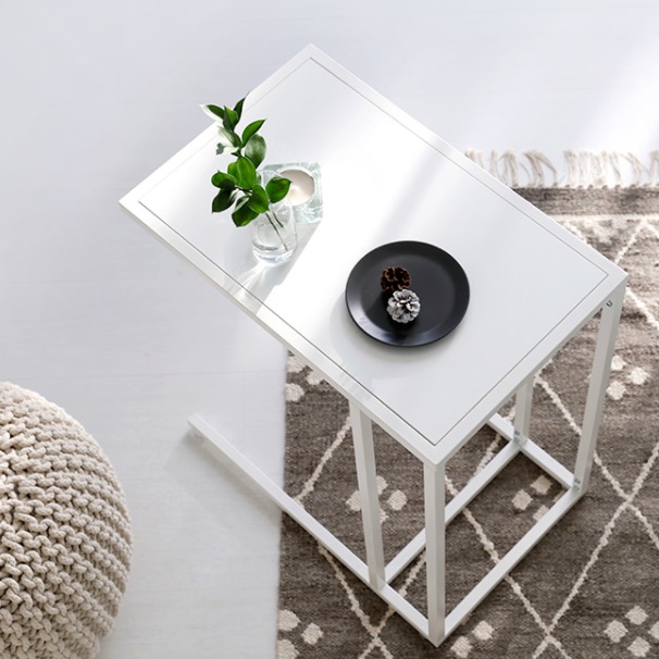 ㄷ자테이블 침대용 테이블 베란다책상 얇은 서브 탁자 소파뒤책장 현관협탁 미용실 티테이블