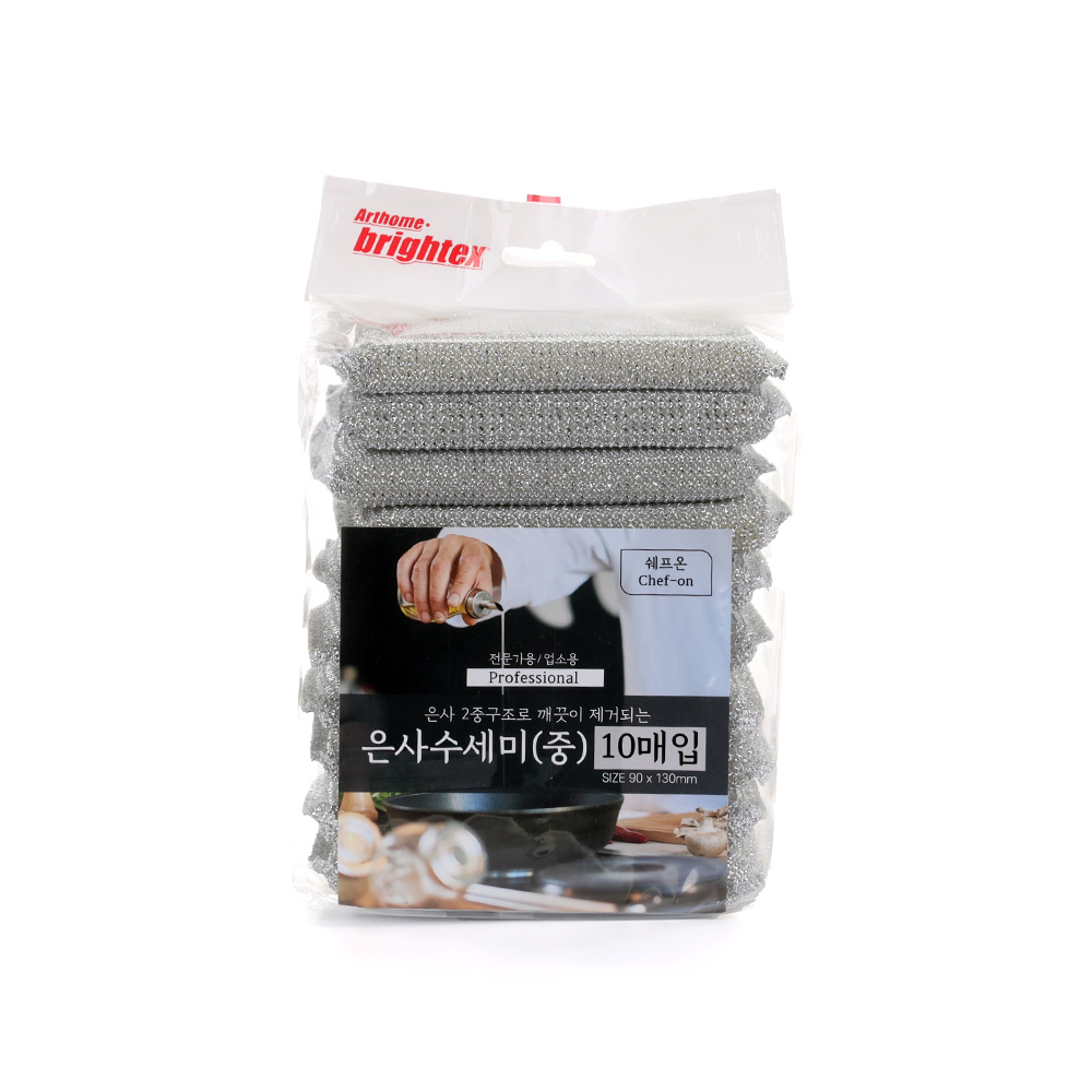 쉐프온 은사수세미 10P / 중형 업소 큰 은색 수세미 - 상세 이미지 5
