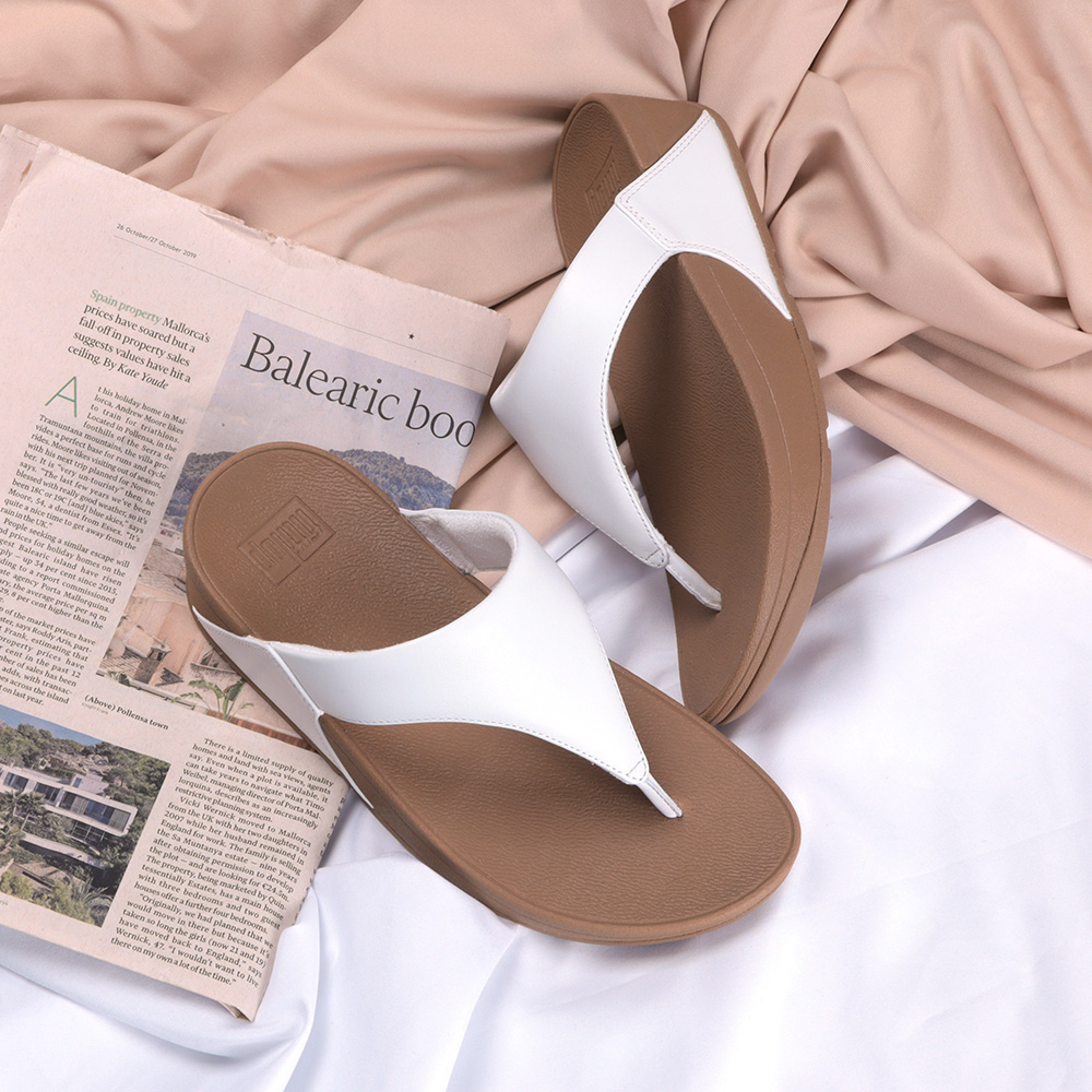 핏플랍 루루 레더 토포스트 슬리퍼 화이트 I88-024