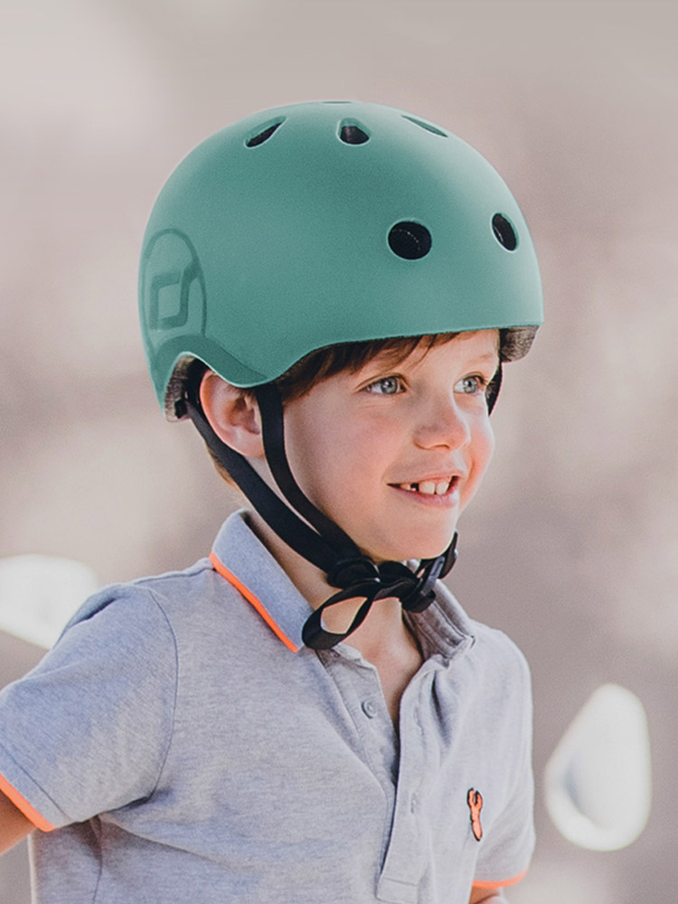 스쿳앤라이드 유아 헬멧M(포레스트) LED 킥보드 자전거 헬멧