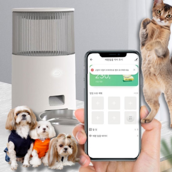 스마트 무선 자동 사료 급여기 고양이 자율급식 공급기 자동배식기 강아지 원격급식기 반려견