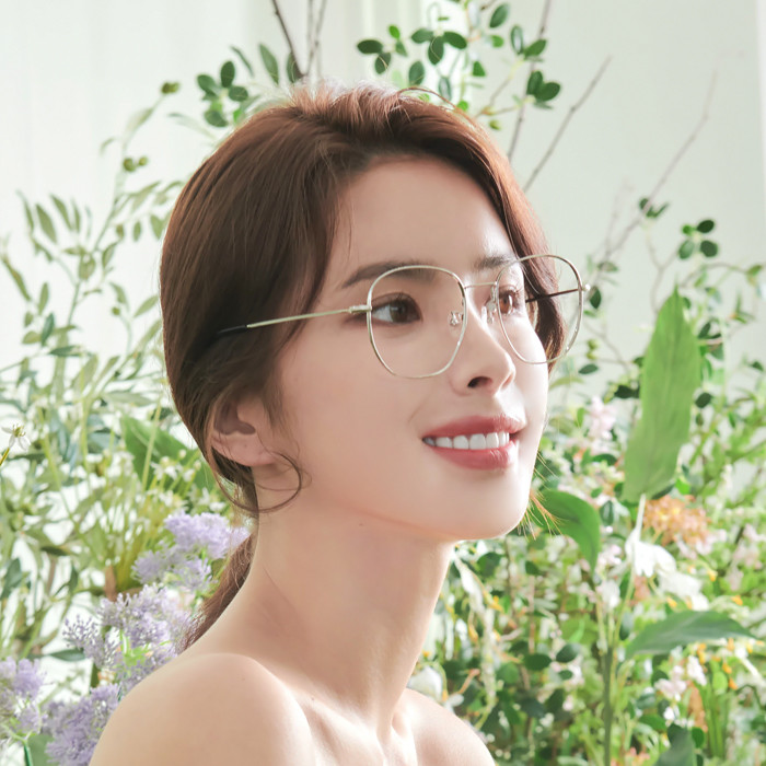 빅 오버사이즈 사각 레트로 남자 여자 티타늄 안경테 사진 3