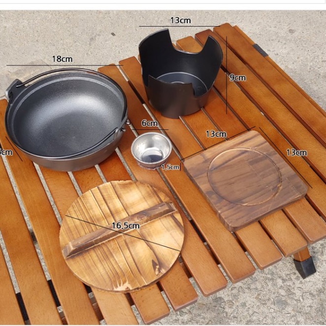 감성 캠핑용 미니화로 세트 캠핑 주물화로 개인 일인 화덕 전통 일식 화로 야외용 고기불판