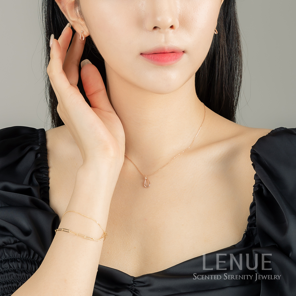 레뉴 모닝듀 꼬냑 다이아몬드 물방울 귀걸이 / 14K 골드 여자친구 선물 3링 0.03ct 이미지 7