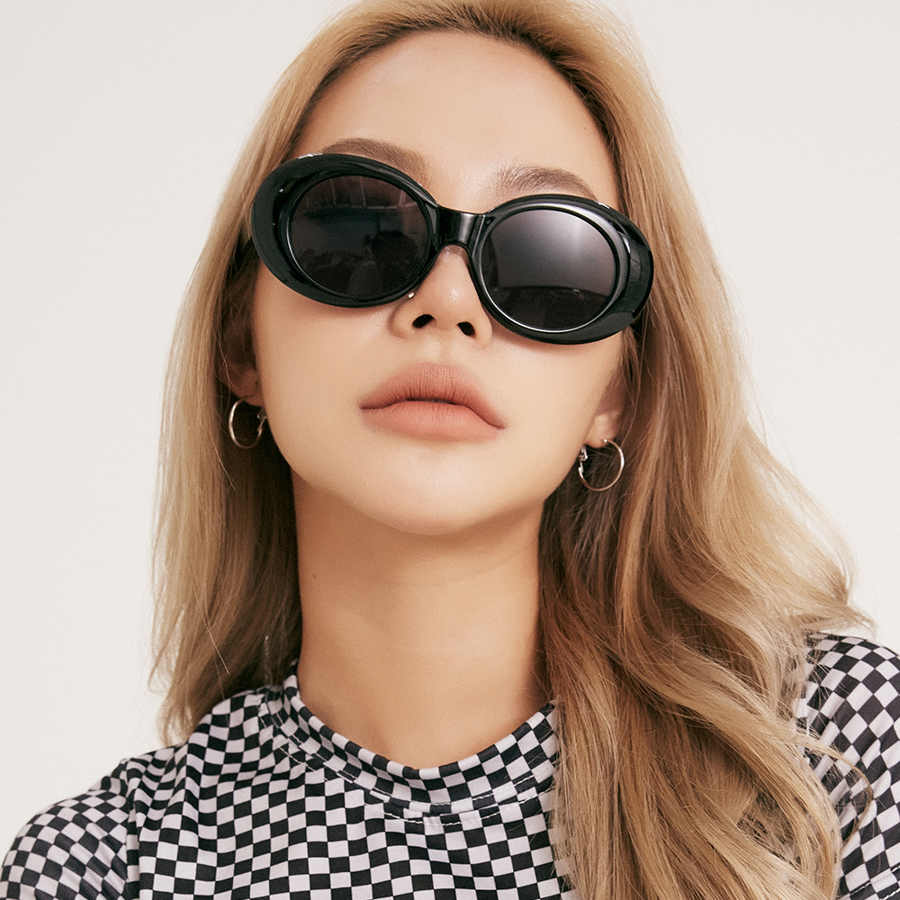 커트코베인 틴트 선글라스 빅사이즈 뿔테 레트로 패션 - 상세 이미지 2