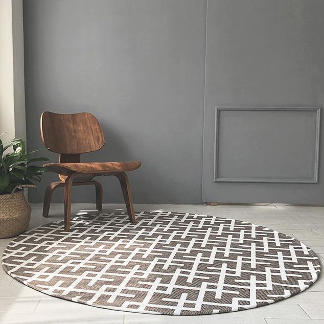 헤링본 원형북유럽카페트 원룸러그 빈티지러그