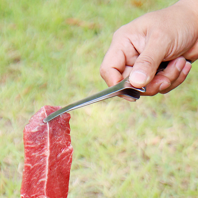 스텐 요리 핀셋 고기 집게 24cm 바베큐 라면 캠핑 주방 - 상품 이미지
