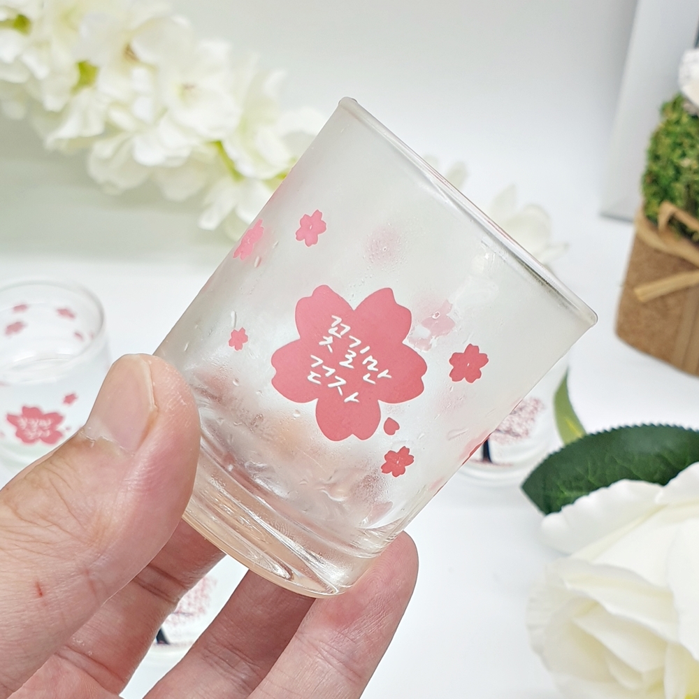 벚꽃 소주잔 변색 술잔 집들이선물 색이변하는 주문 제작 변온 시온 인생술잔