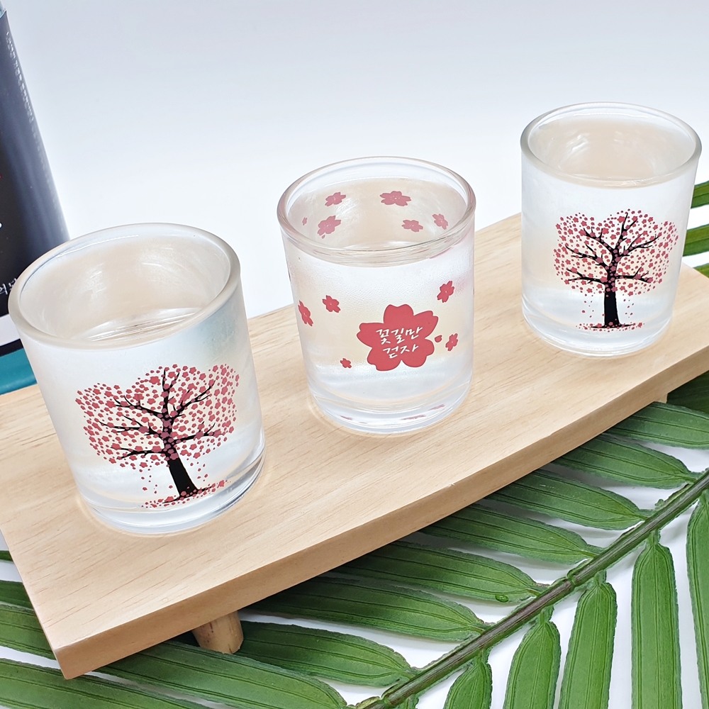 벚꽃 소주잔 변색 술잔 집들이선물 색이변하는 주문 제작 변온 시온 인생술잔