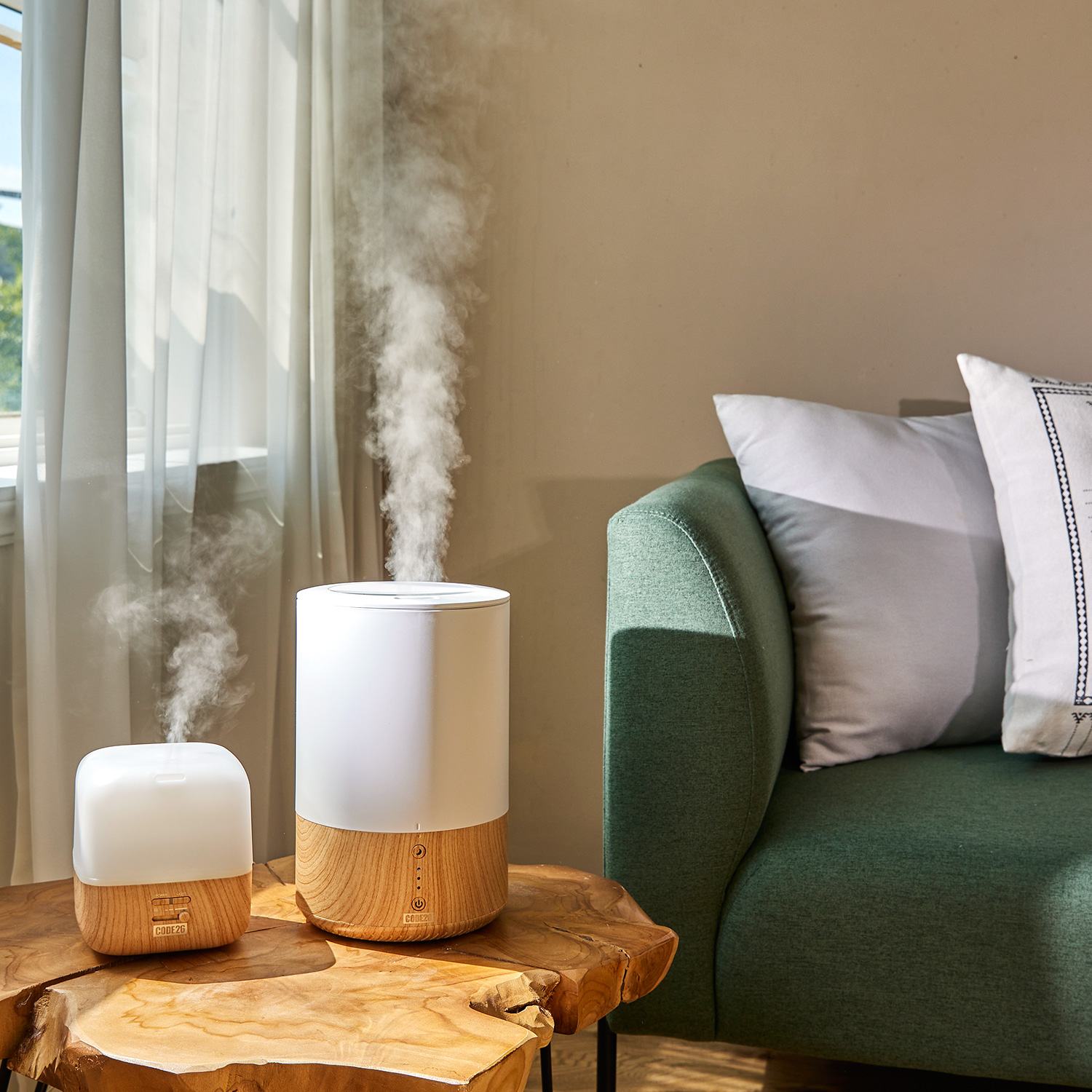 코드26 필터없는 원룸 사무실 휴대용 탁상용 책상 미니 무드등 가습기 A1800WO