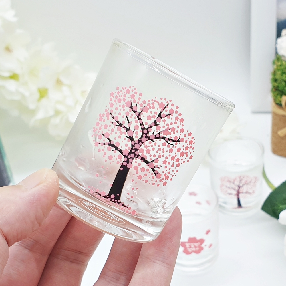 벚꽃 소주잔 변색 술잔 집들이선물 색이변하는 주문 제작 변온 시온 인생술잔