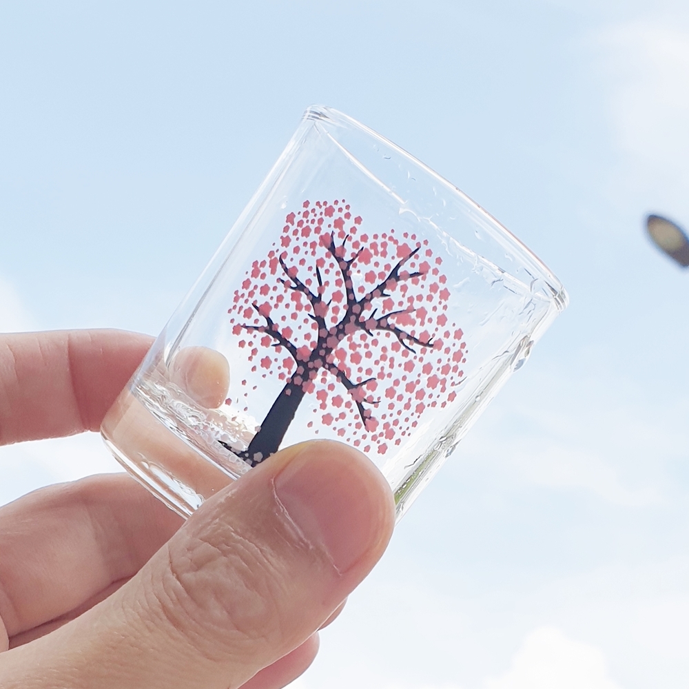 벚꽃 소주잔 변색 술잔 집들이선물 색이변하는 주문 제작 변온 시온 인생술잔