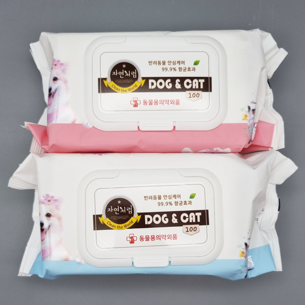 도그앤캣 프리미엄 반려동물 물티슈 100매 캡형 랜덤발송 / 애완견 반려견 반려묘