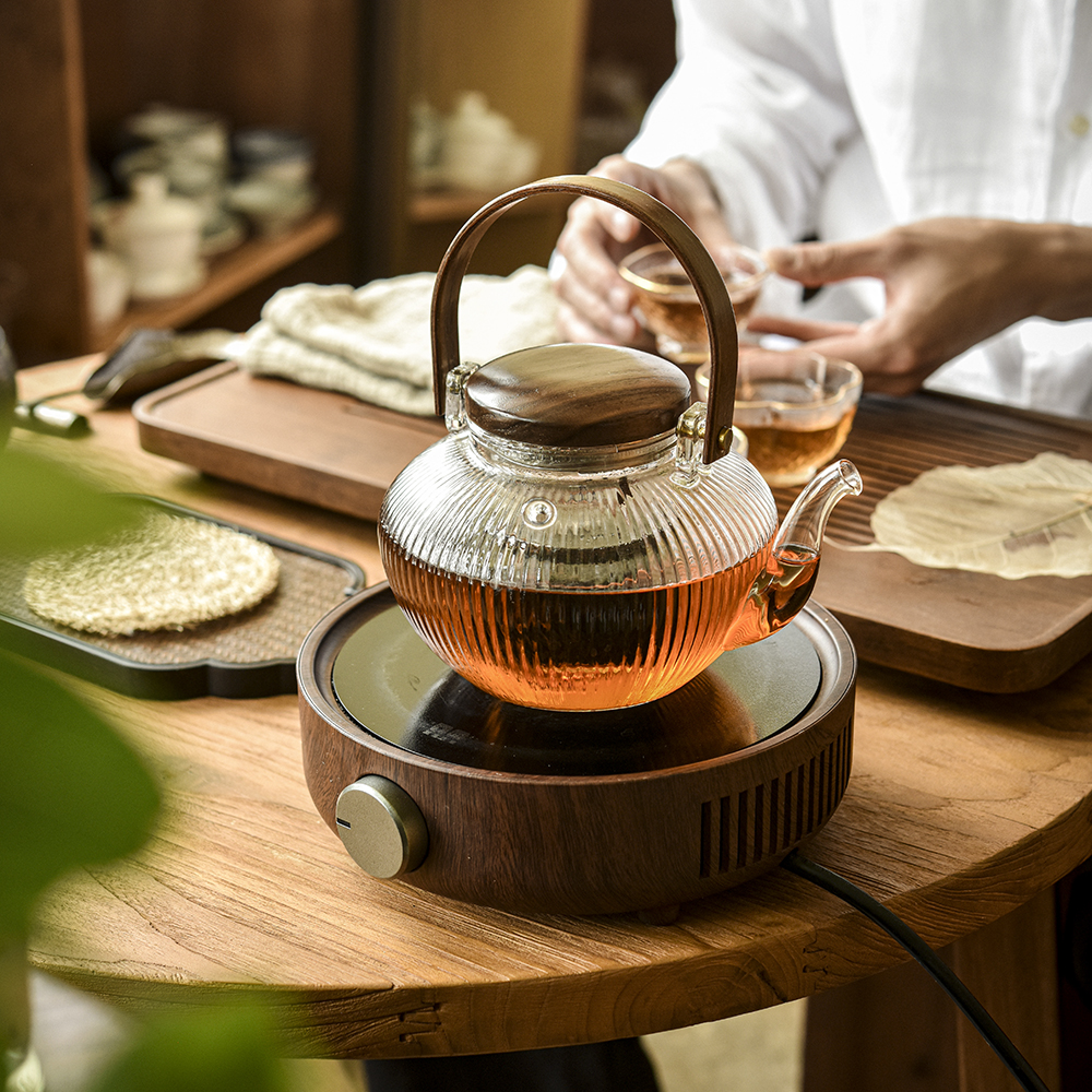 예쁘고 넉넉한, 우드 핸들 티포트 티팟세트 티메이커 차주전자 960ml