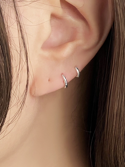 (무배/실버925) 초미니 4mm 실버 데일리 원터치 링귀걸이