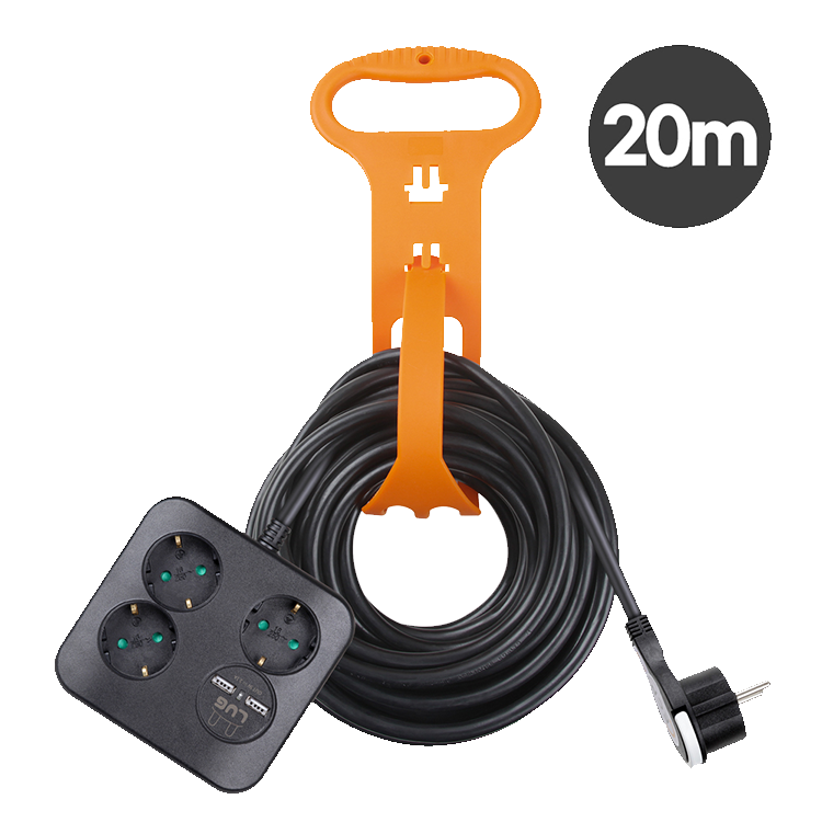 러그박스 캠핑 전기릴선 연장선 고용량 멀티탭 오토 캠핑용 리드선 전기선 USB 4구 3M 이미지 6