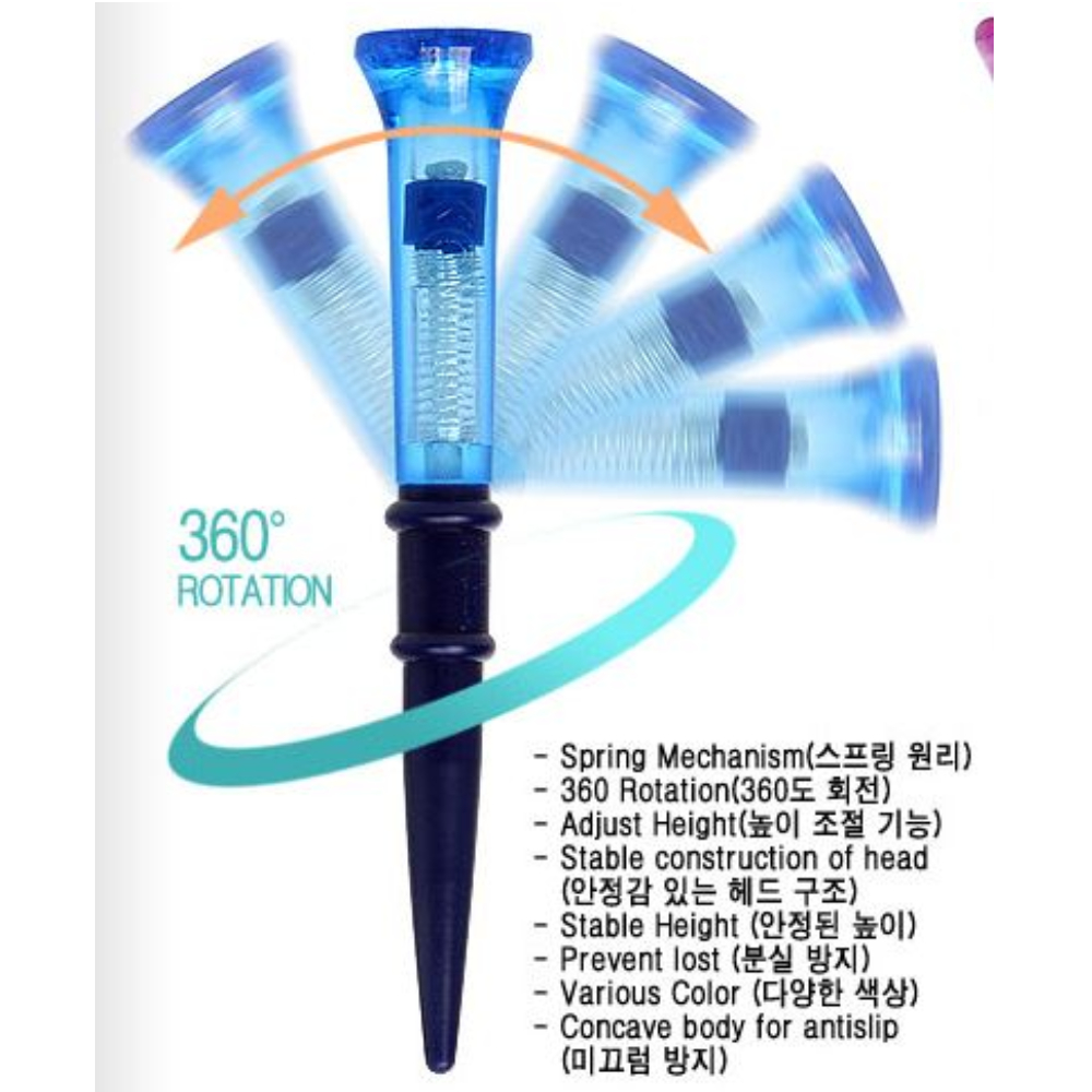필드용 우레탄 골프티꽂이 숏티 롱티 68mm 76mm 84mm 실리콘 골프 tee 세트 - 상세 이미지 2