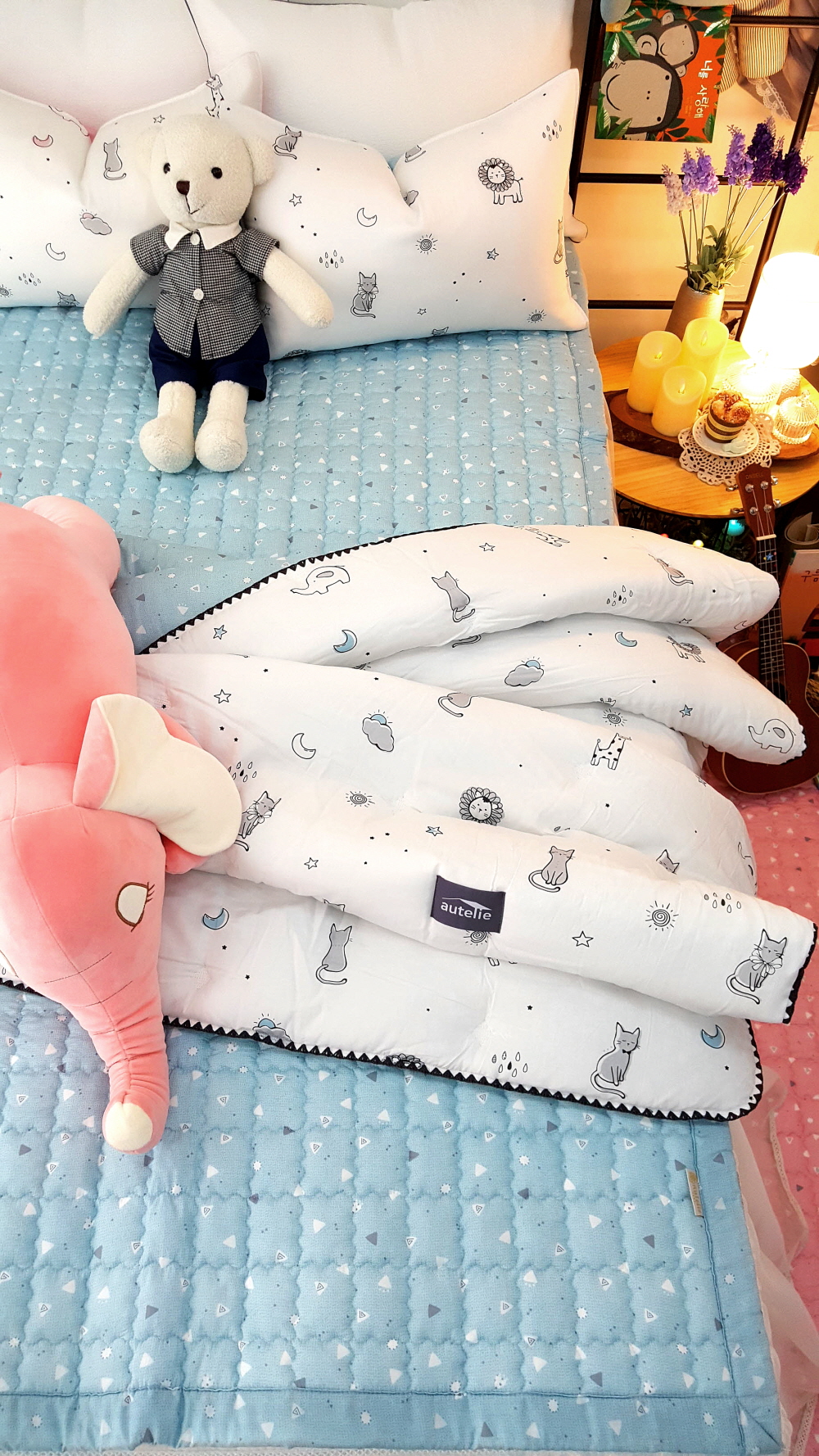 라이온 구름 간절기 모달이불 어린이이불 세트