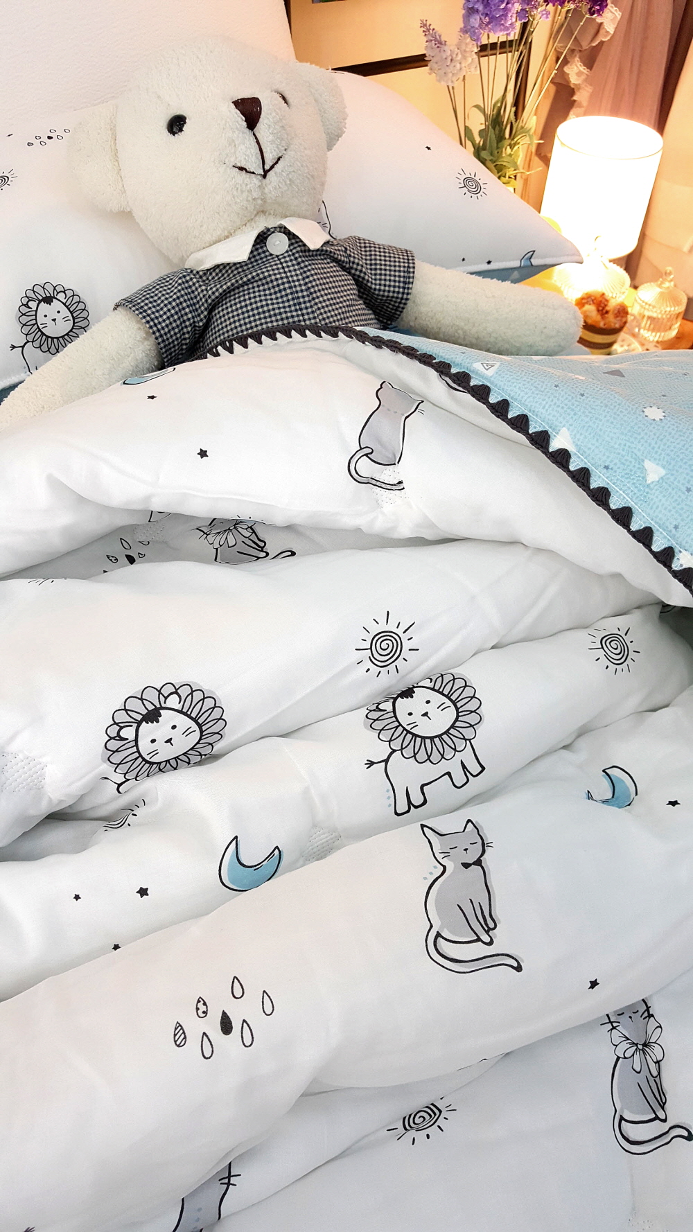 라이온 구름 간절기 모달이불 어린이이불 세트