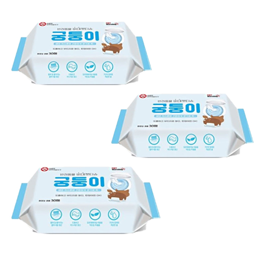 강아지 애견 고양이 전용물티슈 귀깨끗 손발엉덩이 똥꼬 배변 티슈 궁뎅이 비데티슈 3set - 상세 이미지 3