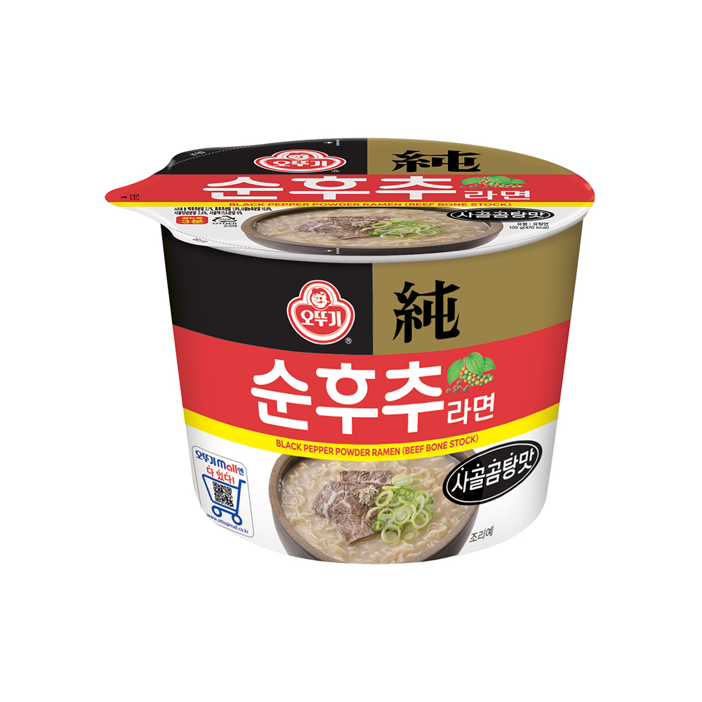 오뚜기 순후추라면 사골곰탕맛 큰컵라면 105g, 1개 - 상품 이미지