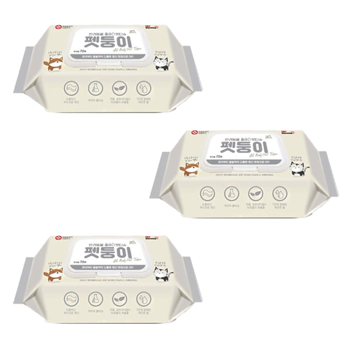 강아지 애견 고양이 전용물티슈 귀깨끗 손발엉덩이 똥꼬 배변 티슈 궁뎅이 비데티슈 3set - 상세 이미지 4