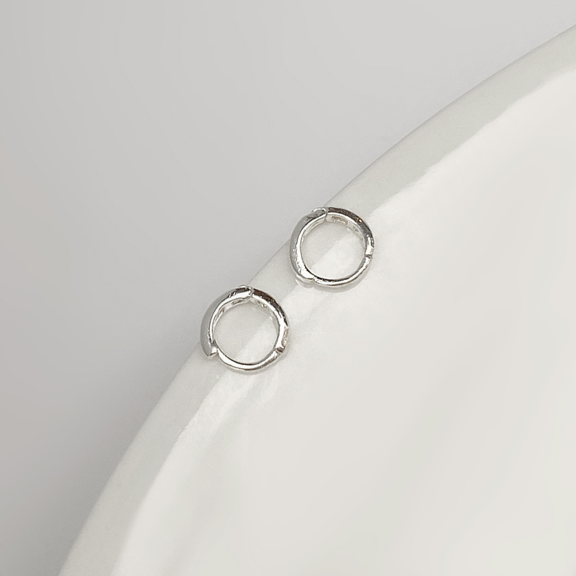 (무배/실버925) 초미니 4mm 실버 데일리 원터치 링귀걸이