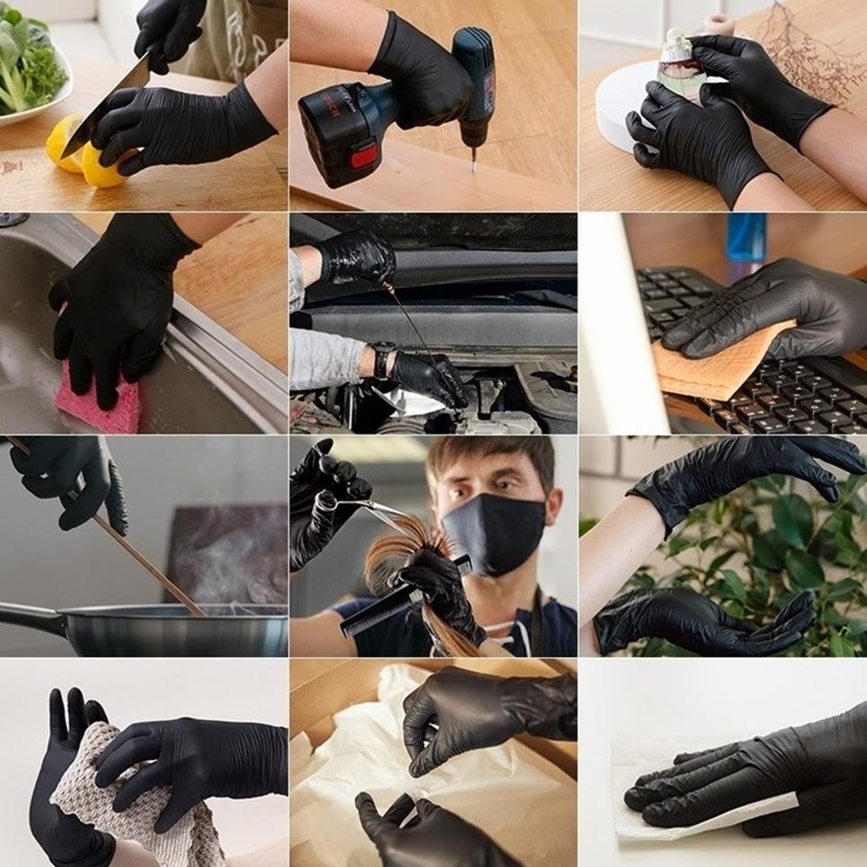 숨앤케어 5.2g 고중량 두꺼운 다용도 니트로 니트릴 장갑 블랙 100매 이미지 7